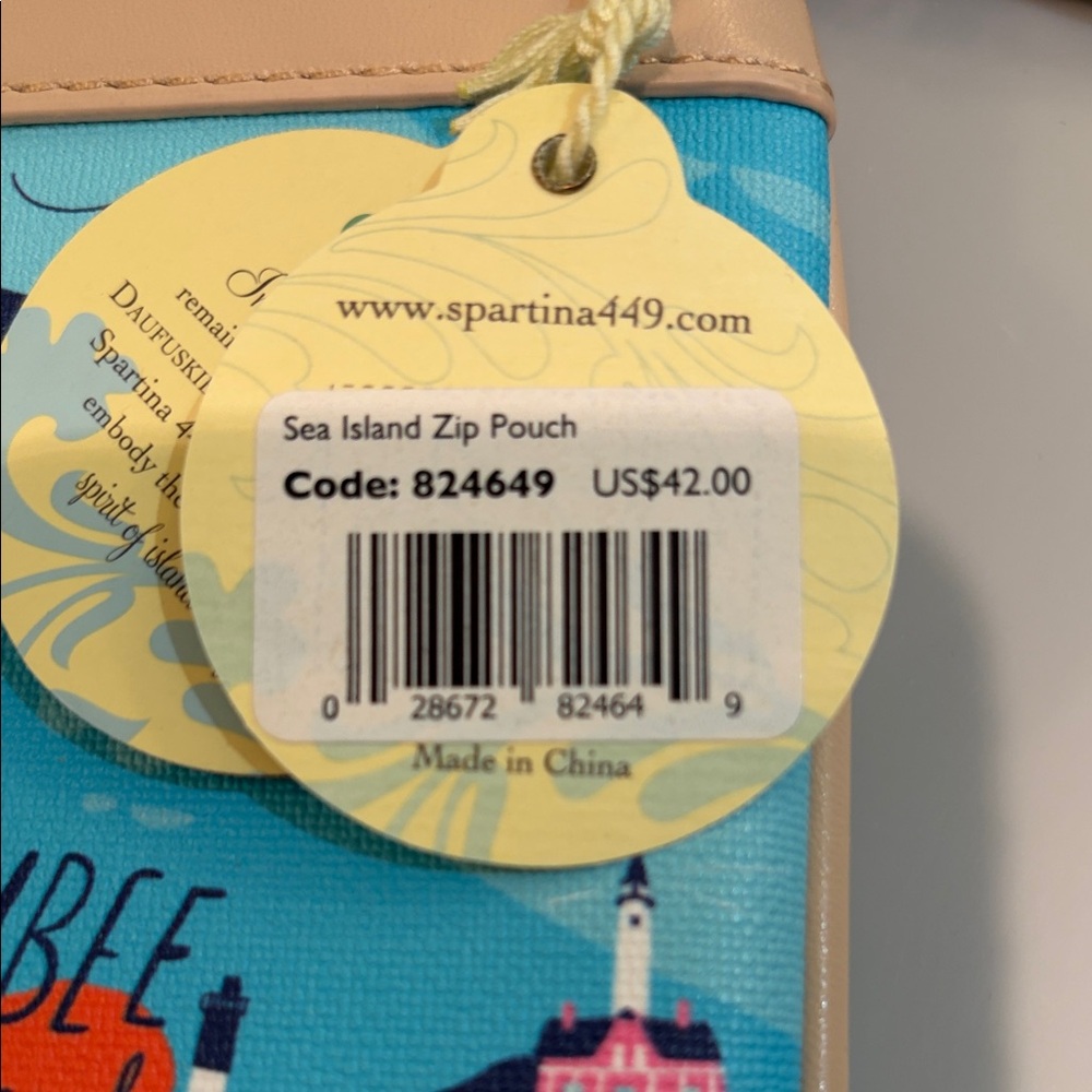 Spartina 449 South Carolina Map Wristlet - Turquoise & Neutral - Picture 3 of 4